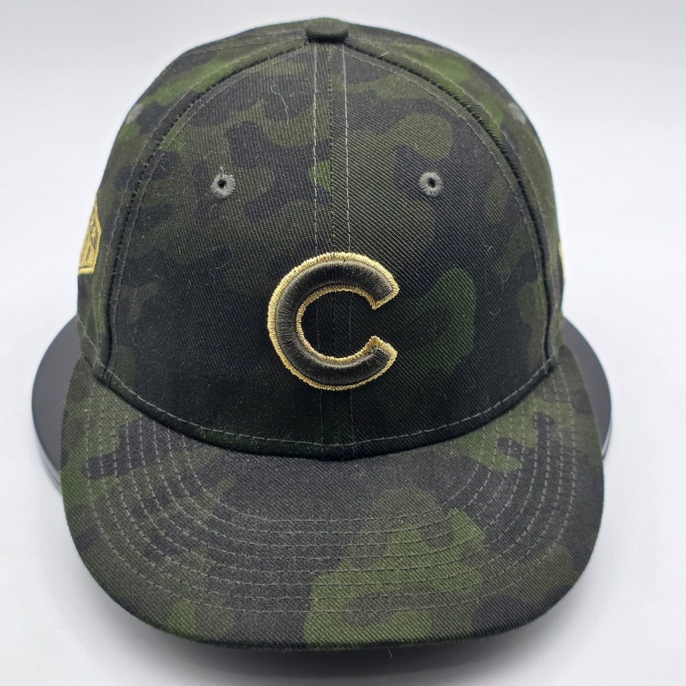 New Era Chicago Cubs Hat 7 Green Camo Mens Fitted MLB Stars Stripes Cap
